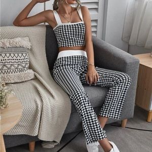 Houndstooth Cami Top With Pants
